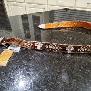 Ladies Montana west Cowhide Western belt